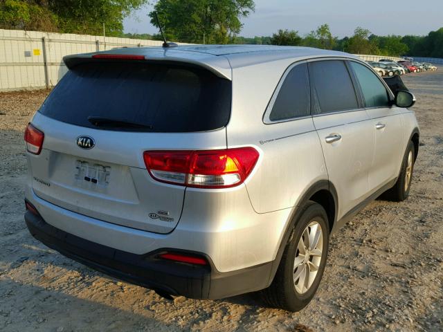 5XYPG4A39GG117963 - 2016 KIA SORENTO LX SILVER photo 4