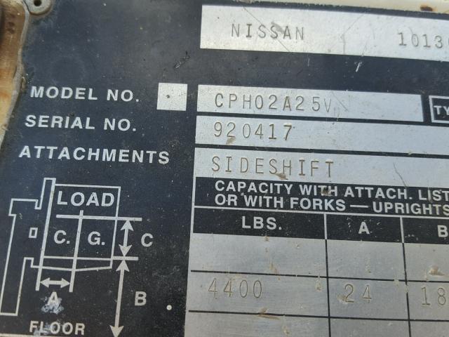 920417 - 1996 NISSAN FORK LIFT YELLOW photo 10