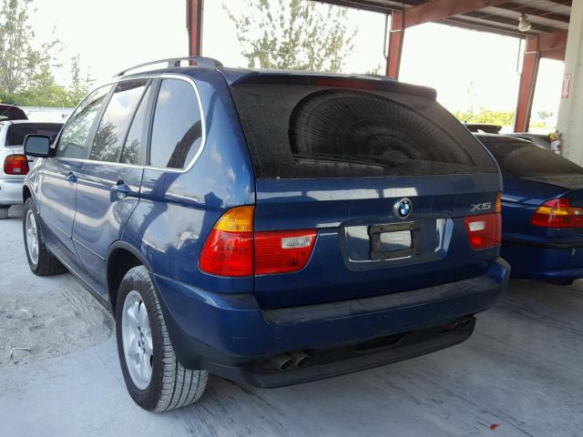 5UXFB33523LH47469 - 2003 BMW X5 4.4I BLUE photo 3