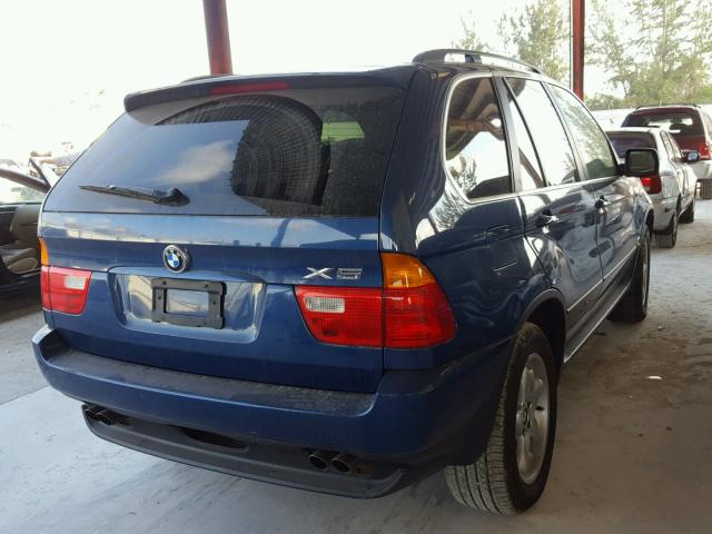 5UXFB33523LH47469 - 2003 BMW X5 4.4I BLUE photo 4