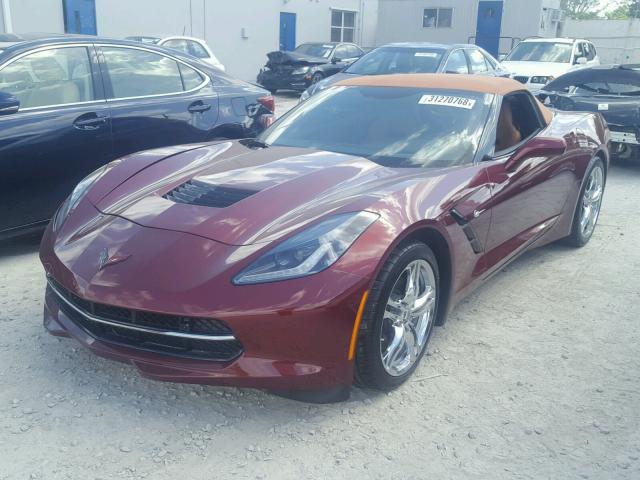 1G1YD3D72G5106164 - 2016 CHEVROLET CORVETTE S BURGUNDY photo 2