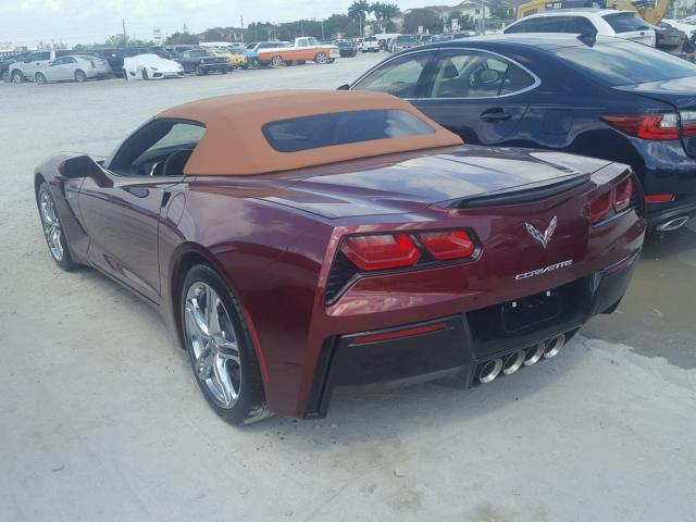 1G1YD3D72G5106164 - 2016 CHEVROLET CORVETTE S BURGUNDY photo 3