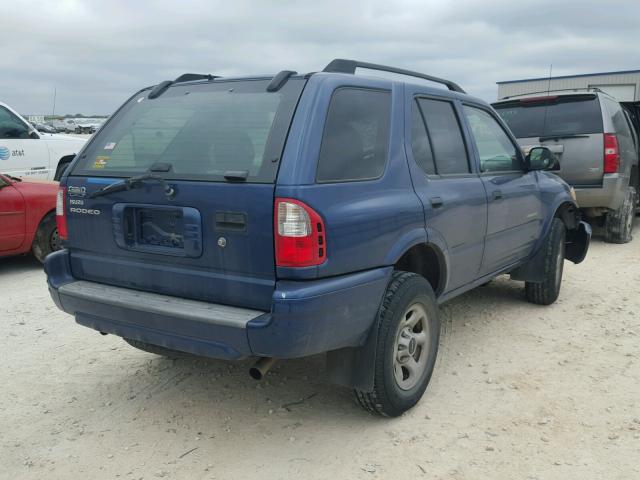 4S2CK58D134304984 - 2003 ISUZU RODEO S BLUE photo 4