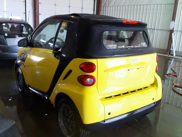 WMEEK31X08K107645 - 2008 SMART FORTWO PAS 黄色 照片 3