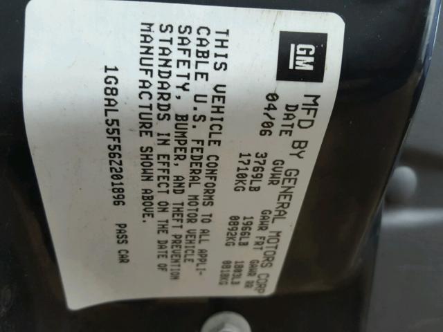 1G8AL55F56Z201896 - 2006 SATURN ION LEVEL ლურჯი ფოტო 10