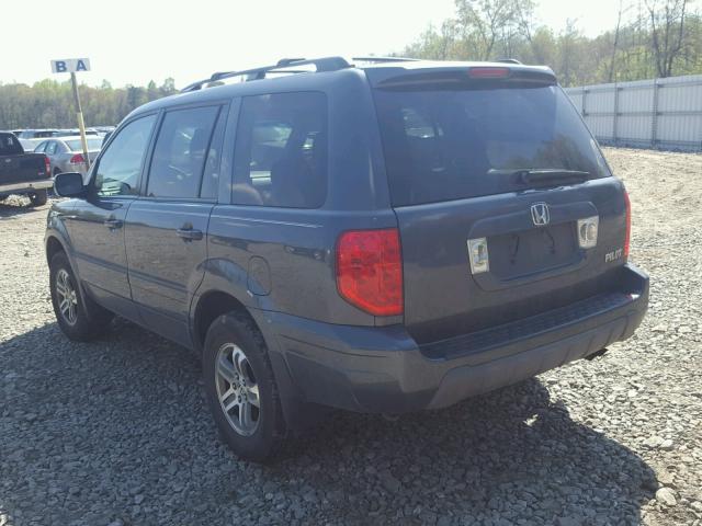 2HKYF18464H575596 - 2004 HONDA PILOT EX BLUE photo 3