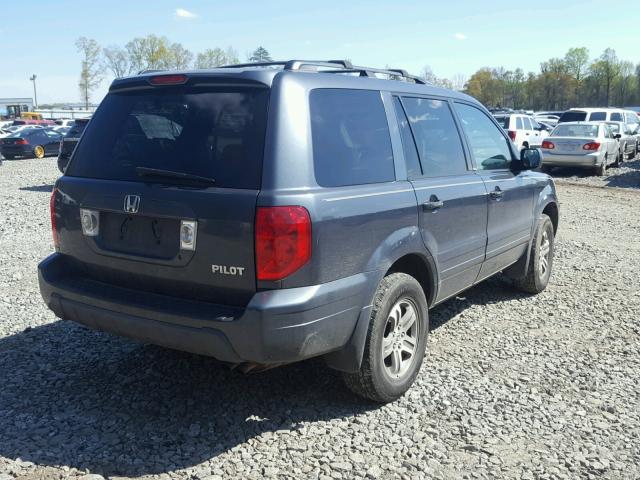 2HKYF18464H575596 - 2004 HONDA PILOT EX BLUE photo 4