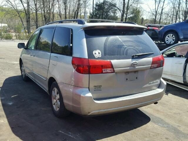 5TDZA22CX4S098223 - 2004 TOYOTA SIENNA XLE SILVER photo 3