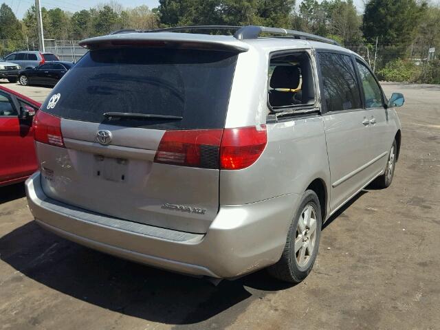 5TDZA22CX4S098223 - 2004 TOYOTA SIENNA XLE SILVER photo 4