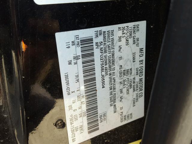 5LMFU27558LJ05504 - 2008 LINCOLN NAVIGATOR 黑色 照片 10