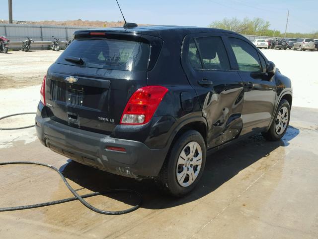 3GNCJKSB1FL245736 - 2015 CHEVROLET TRAX LS BLACK photo 4