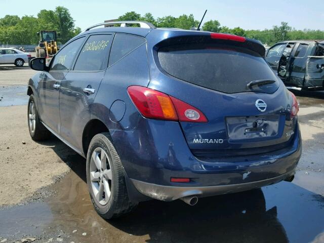 JN8AZ18W99W214444 - 2009 NISSAN MURANO S BLUE photo 3