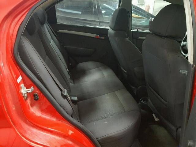 KL1TD5DE3AB130176 - 2010 CHEVROLET AVEO LS RED photo 6