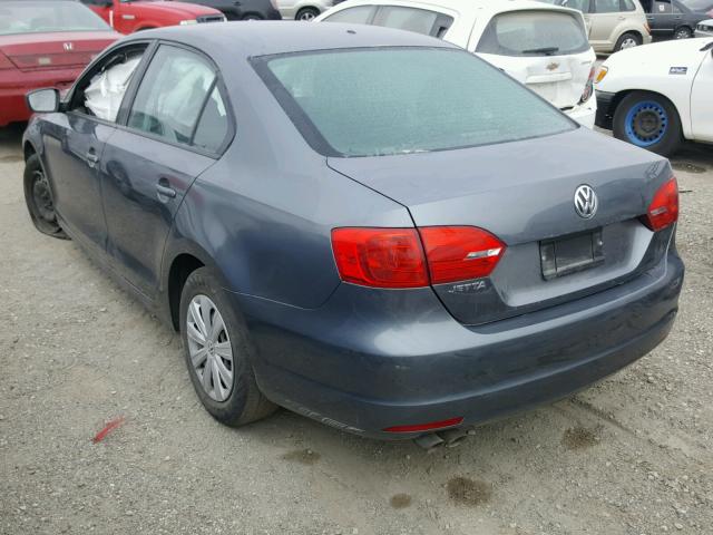 3VW2K7AJ7EM352139 - 2014 VOLKSWAGEN JETTA BASE 灰色 照片 3