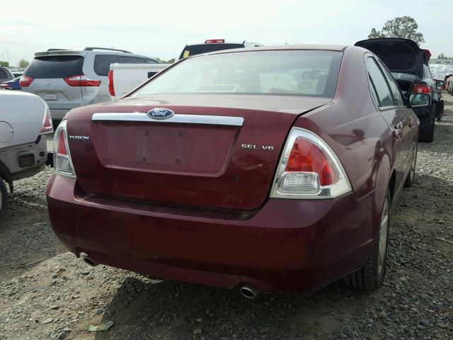 3FAHP08156R128311 - 2006 FORD FUSION SEL MAROON photo 4