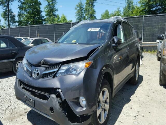 2T3RFREV0EW152894 - 2014 TOYOTA RAV4 XLE GRAY photo 2