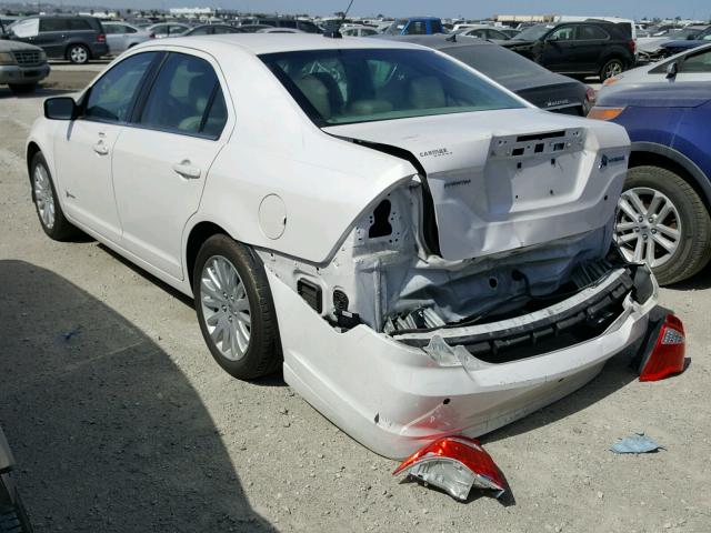 3FADP0L3XBR173276 - 2011 FORD FUSION HYB WHITE photo 3