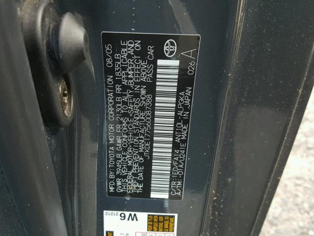 JTKDE177560087388 - 2006 TOYOTA SCION TC 石墨色 照片 10