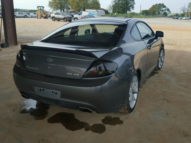 KMHHN66F77U239496 - 2007 HYUNDAI TIBURON GT CHARCOAL photo 4