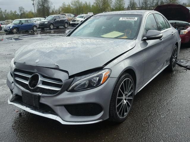 55SWF4KB2FU035288 - 2015 MERCEDES-BENZ C 300 4MAT GRAY photo 2