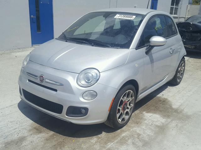 3C3CFFBR0DT751980 - 2013 FIAT 500 SPORT SILVER photo 2