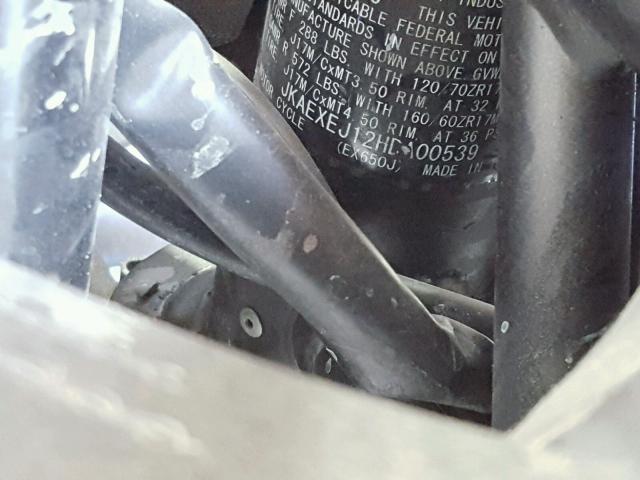 JKAEXEJ12HDA00539 - 2017 KAWASAKI EX650 J თეთრი ფოტო 10