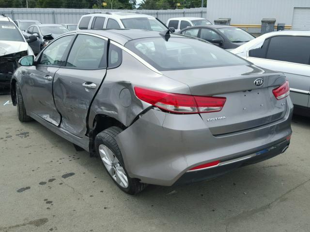 5XXGU4L33JG213265 - 2018 KIA OPTIMA EX GRAY photo 3