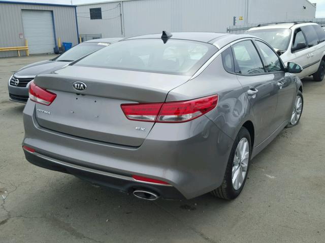 5XXGU4L33JG213265 - 2018 KIA OPTIMA EX GRAY photo 4