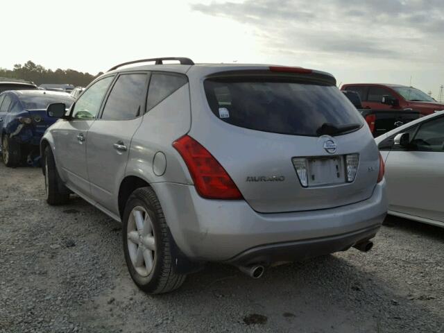 JN8AZ08T74W212734 - 2004 NISSAN MURANO SL SILVER photo 3