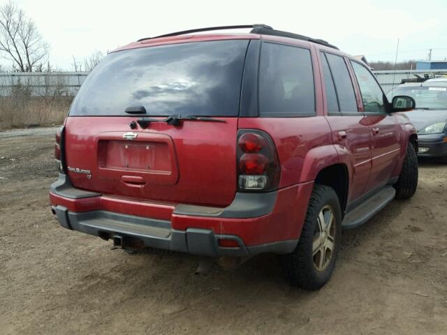 1GNDT13S252289669 - 2005 CHEVROLET TRAILBLAZE BURGUNDY photo 4