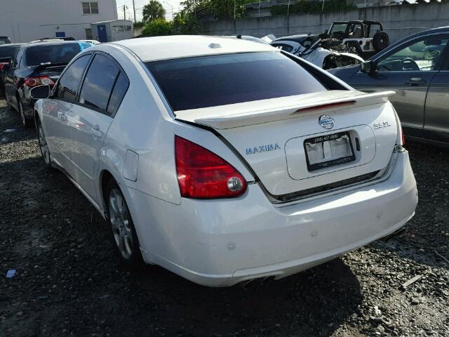 1N4BA41E78C821832 - 2008 NISSAN MAXIMA SE WHITE photo 3