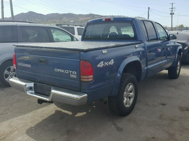 1D7HG48N63S355632 - 2003 DODGE DAKOTA QUA BLUE photo 4