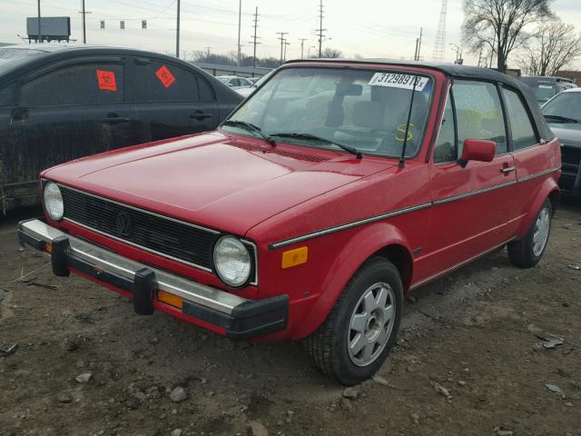 WVWCA0152GK010449 - 1986 VOLKSWAGEN CABRIOLET RED photo 2