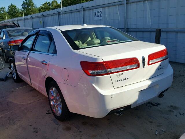 3LNHL2GC6CR822825 - 2012 LINCOLN MKZ WHITE photo 3