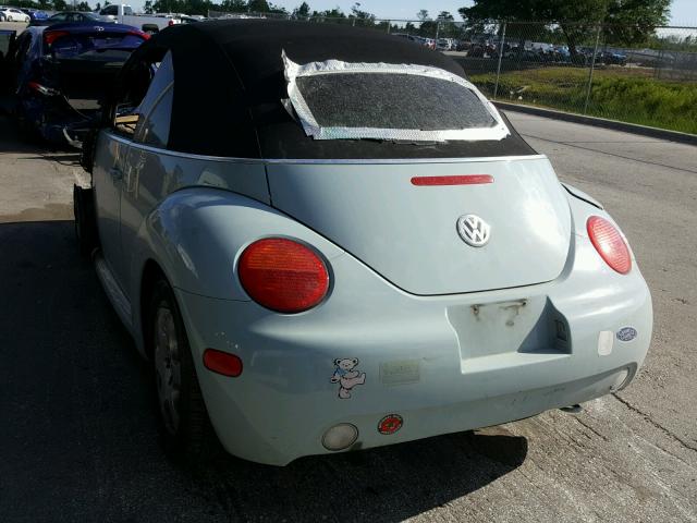 3VWCK21Y03M316262 - 2003 VOLKSWAGEN NEW BEETLE 蓝色 照片 3