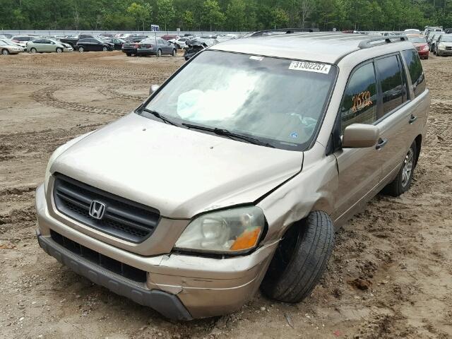 2HKYF18504H594279 - 2004 HONDA PILOT EXL TAN photo 2