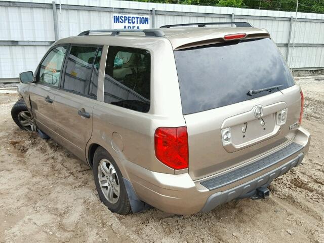 2HKYF18504H594279 - 2004 HONDA PILOT EXL TAN photo 3