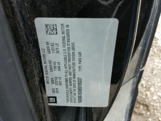 1G6DG1E36E0165227 - 2014 CADILLAC CTS PERFOR أسود صورة 10