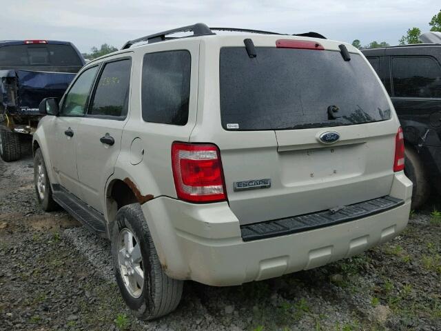 1FMCU03Z78KA29342 - 2008 FORD ESCAPE XLT WHITE photo 3