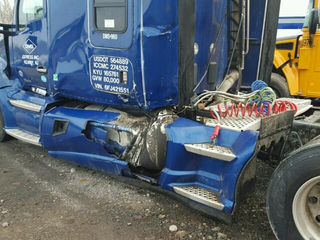 1XKYDP9X4FJ421551 - 2015 KENWORTH CONSTRUCTI BLUE photo 9