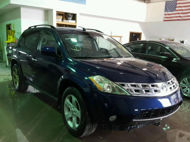 JN8AZ08W24W343421 - 2004 NISSAN MURANO SL BLUE photo 1