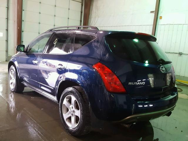 JN8AZ08W24W343421 - 2004 NISSAN MURANO SL BLUE photo 3