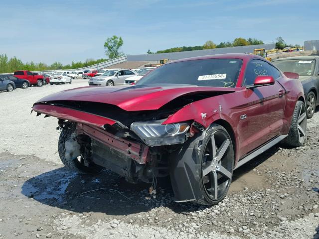 1FA6P8CF2F5357055 - 2015 FORD MUSTANG GT RED photo 2