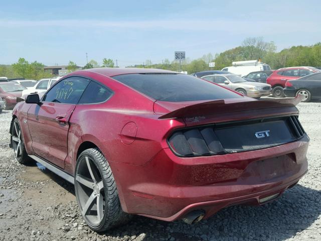 1FA6P8CF2F5357055 - 2015 FORD MUSTANG GT RED photo 3