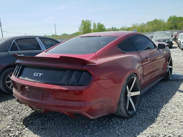 1FA6P8CF2F5357055 - 2015 FORD MUSTANG GT RED photo 4