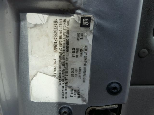 1G1ZT52834F109479 - 2004 CHEVROLET MALIBU LS ვერცხლისფერი ფოტო 10