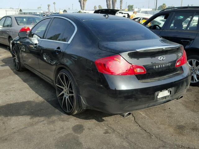 JNKCV61E59M306580 - 2009 INFINITI G37 BASE BLACK photo 3