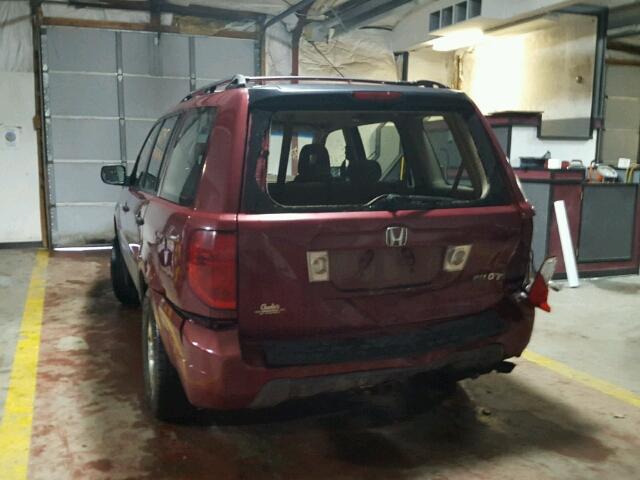 2HKYF18165H559017 - 2005 HONDA PILOT LX RED photo 3