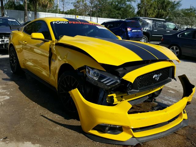 1FA6P8CF9H5328185 - 2017 FORD MUSTANG GT YELLOW photo 1