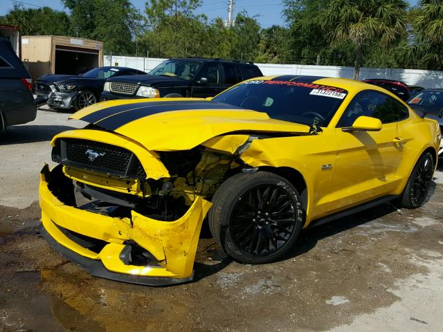 1FA6P8CF9H5328185 - 2017 FORD MUSTANG GT YELLOW photo 2